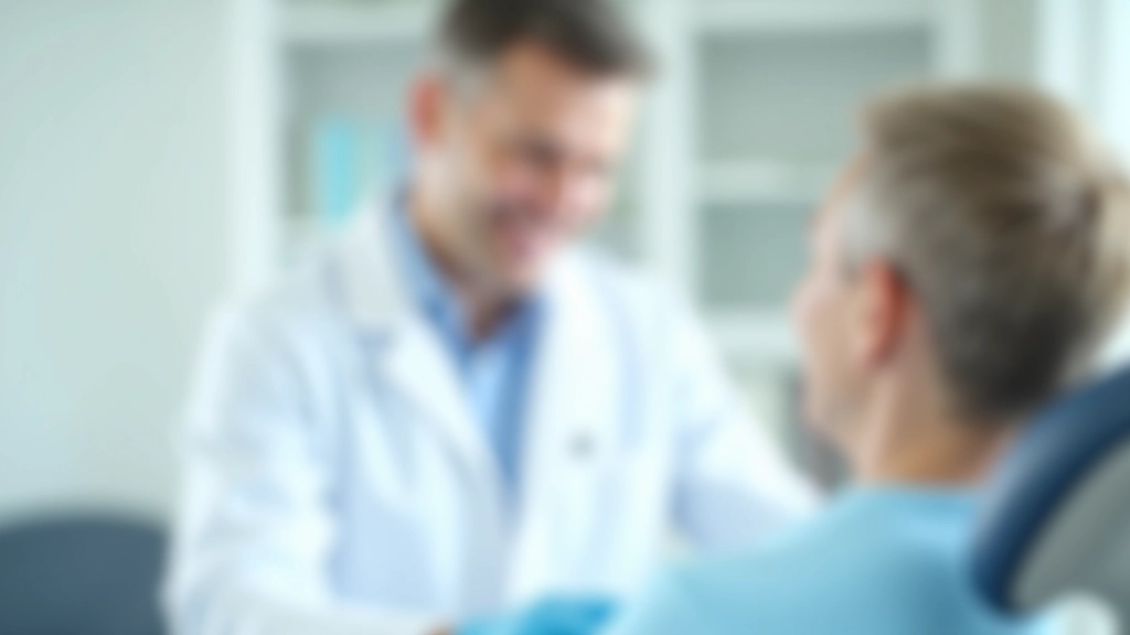 Moderne Zahnarztpraxis mit freundlichem Zahnarzt und Patient in heller, sauberer Umgebung