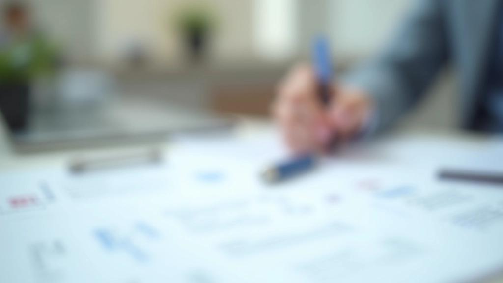 Versicherungsdokument und Stift auf Schreibtisch — Prüfung von Versicherungsbedingungen