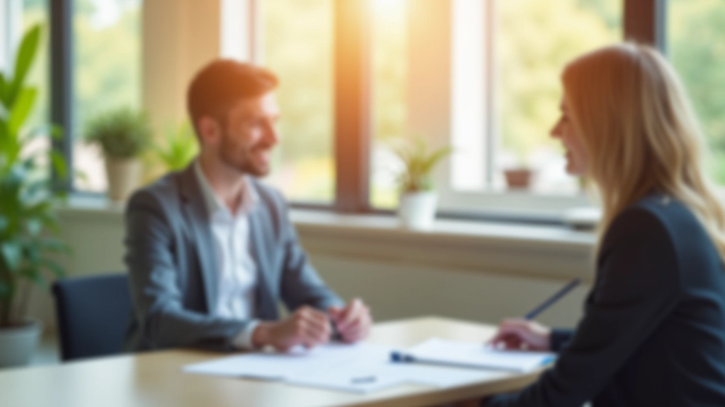 Versicherungsberatung in modernem Büro mit vertrauensvollem Ambiente